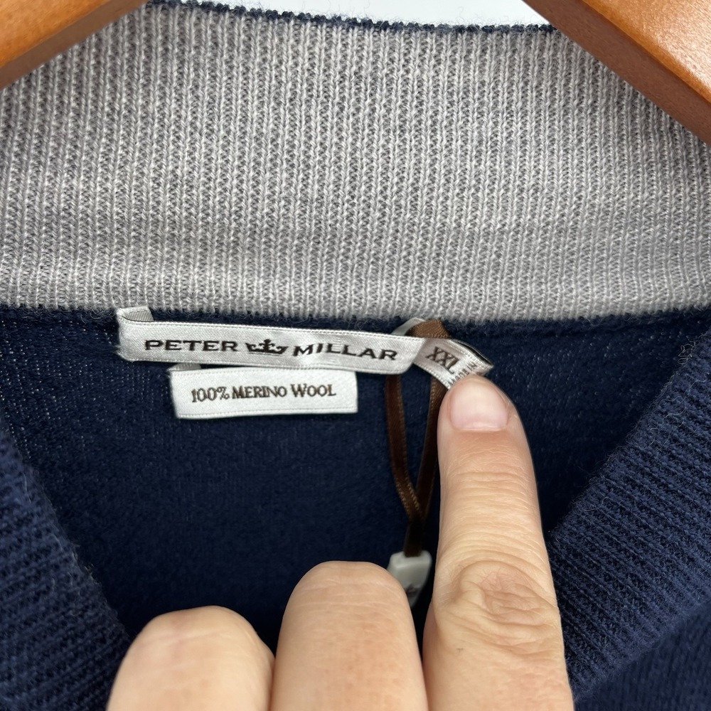 PETER MILLAR PERTH QUARTER-ZIP PULLOVER KANSAS UNIVERSITY JAYHAWKS Boys Xxl Wool - Picture 4 of 6
